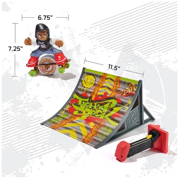 TECH DECK Shred N' Blast Sk8board, Motorized Finger Skateboard Toy with Rider & Ramp for Fast Tricks & High Jumps, Kids Toys for Boys and Girls Ages 6 & Up, Batteries Required by TECH DECK - Image 5