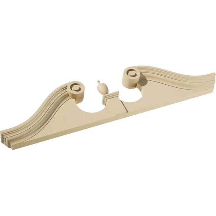 44"W x 11"H x 3"P Rams Head Signature Urethane Pediment (Urn Ships Unattached in Box), Primed Tan by Ekena Millwork - Image 6