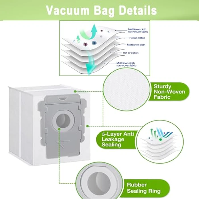 26 Pack Replacement Parts Accessories Compatible for iRobot Roomba i3 i3+ i7 i7+ i4 i6 i6+i8 i8+/Plus E5 E6 E7 J7 i5+j5+ I,E&J Series Vacuum Cleaner 2 Roller Brush & 8 Filters & 8 Side Brushes &8 bags by Bvhonwe - Image 4