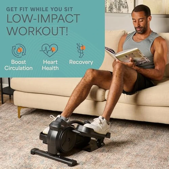 Lifepro Under Desk Elliptical Exercise Machine - Compact Pedal & Leg Exerciser - Mini Stepper for Active Sitting, Daily Movement & Low-Impact Workout - Home & Office Bike w/ LCD Display (Black) by LifePro - Image 2