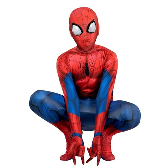 Marvel Spider-Man Official Youth Deluxe Zentai Costume - Deluxe Two-Way Stretch Spandex with Invisible Zippers and Wrist Openings for Added Convenience (L) by Jazwares Costume Play - Image 1