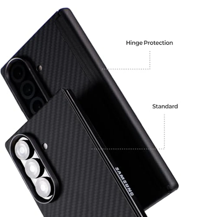 ZERUK Galaxy Z Fold 7 Case Compatible with MagSafe, Ultra-Slim 1500D Aramid Fiber Woven Case with Magnetic Grip Stand, Slim Fit Thin Cover (Carbon Black(Standard)) by ZERUK - Image 8