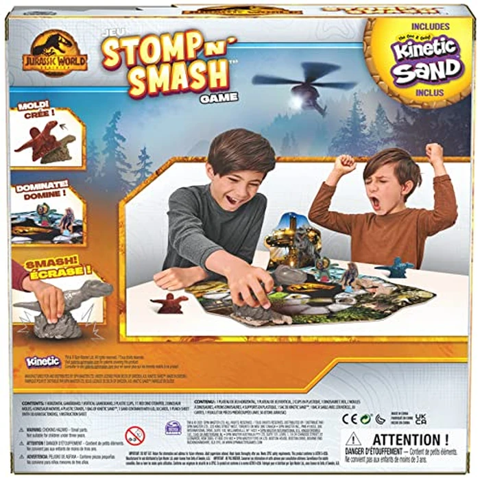 Spin Master Games, Jurassic World Dominion, Stomp N’ Smash Board Game with Kinetic Sand, Jurassic Park Sensory Dinosaur Toy, Creative Kids Activity, 2-4 Players, for Ages 5 & Up by Spin Master Games - Image 6