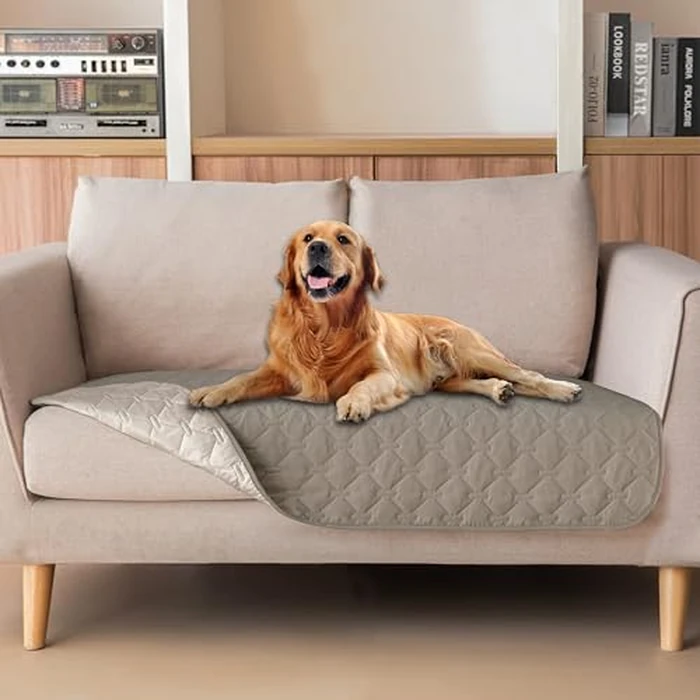 gogobunny 100% Double Sided Waterproof Dog Blanket Soft Pet Bed Cover Reversible Protect Furniture Couch Sofa Car for Puppy Cat Kids (Dark Stone/Light Stone, 32x53 Inch (Pack of 1)) by gogobunny - Used - Very Good condition