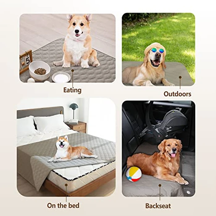 gogobunny 100% Double Sided Waterproof Dog Blanket Soft Pet Bed Cover Reversible Protect Furniture Couch Sofa Car for Puppy Cat Kids (Dark Stone/Light Stone, 32x53 Inch (Pack of 1)) by gogobunny - Image 2