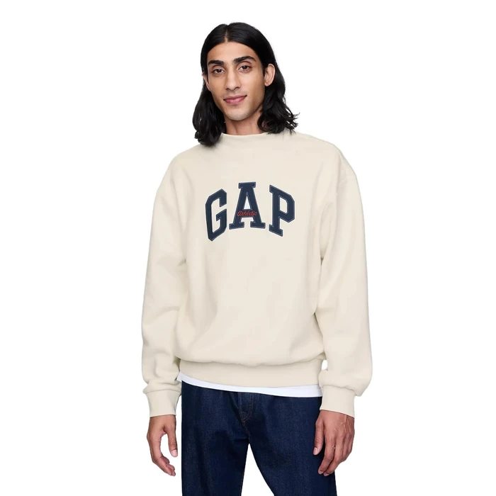 GAP mens Logo Mockneck Crew Sweatshirt Carls Stone M by GAP - Image 1