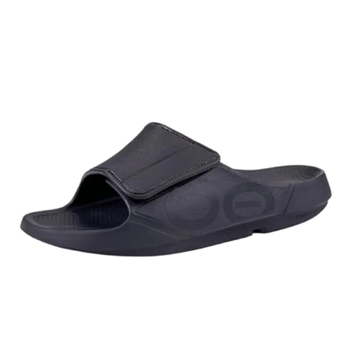 OOFOS OOahh Sport Flex Recovery Sandal, Black Matte - Women’s Size 13, Men’s Size 11 by OOFOS - Image 1