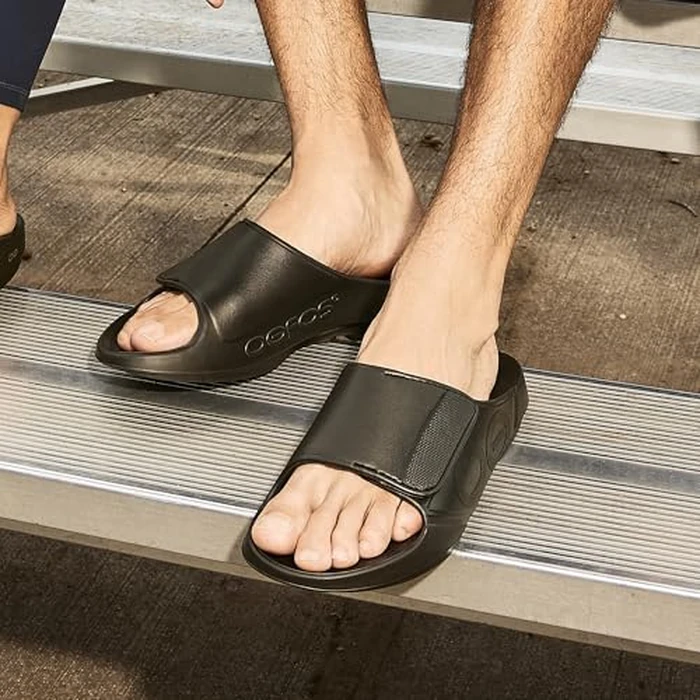 OOFOS OOahh Sport Flex Recovery Sandal, Black Matte - Women’s Size 13, Men’s Size 11 by OOFOS - Image 3