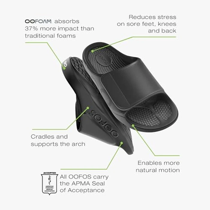 OOFOS OOahh Sport Flex Recovery Sandal, Black Matte - Women’s Size 13, Men’s Size 11 by OOFOS - Image 6