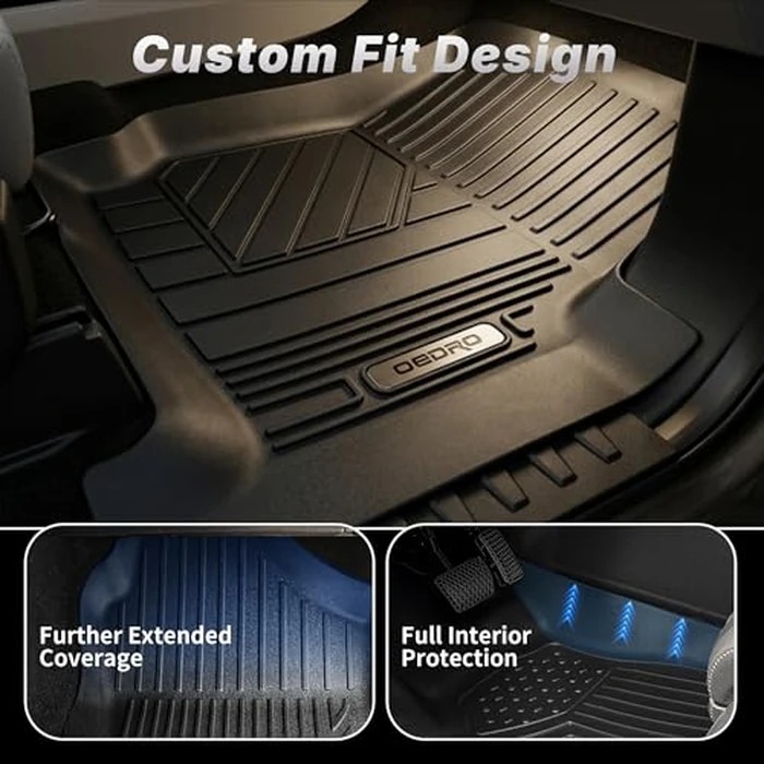 OEDRO Floor Mats Fit for 2015-2026 Ford F150 and 2022-2026 F-150 Lightning SuperCrew Cab, w/o Fold Flat Storage, TPE Precision Fit F150 Accessories Car Mats All-Weather Protection Liner by OEDRO - Image 4