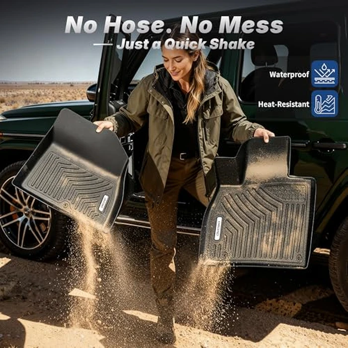 OEDRO Floor Mats Fit for 2015-2026 Ford F150 and 2022-2026 F-150 Lightning SuperCrew Cab, w/o Fold Flat Storage, TPE Precision Fit F150 Accessories Car Mats All-Weather Protection Liner by OEDRO - Image 7