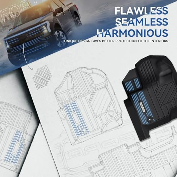 OEDRO Floor Mats Fit for 2015-2026 Ford F150 and 2022-2026 F-150 Lightning SuperCrew Cab, w/o Fold Flat Storage, TPE Precision Fit F150 Accessories Car Mats All-Weather Protection Liner by OEDRO - Image 9