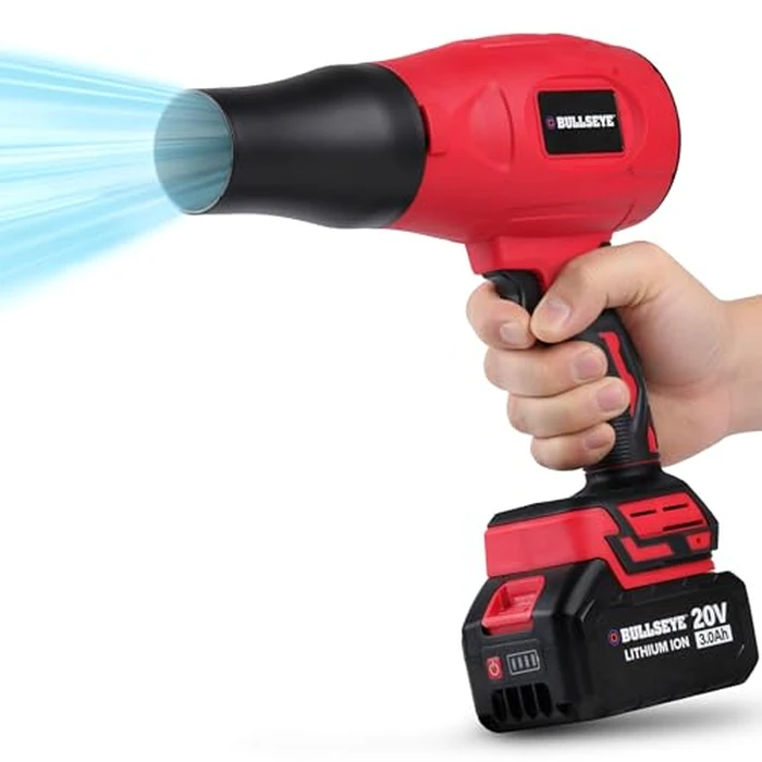 Bullseye Blower - Cordless Leaf Blower, Mini Handheld Turbo Jet with 2 Batteries, 20V 350W Electric Air Power for Patio, Garage Cleaning and Car Drying - As Seen on TV by EMSON - Image 2