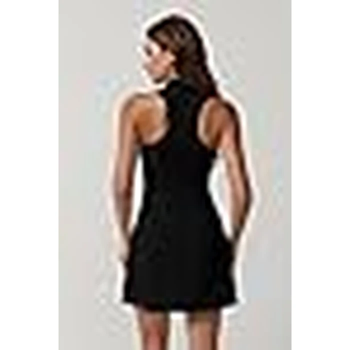 QINSEN Womens Tennis Dress with Shorts with Pockets Sleveless Polo Neck Workout Dresses Black M by QINSEN - Image 6