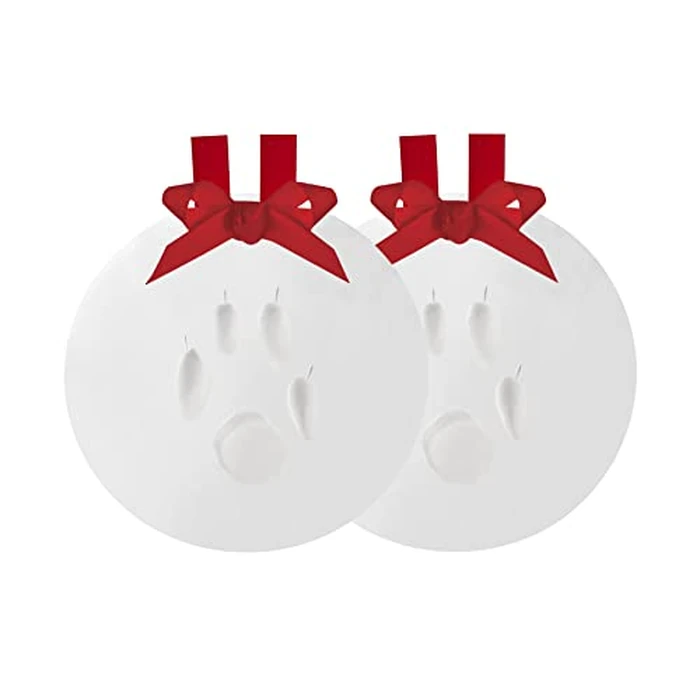 Pearhead Pawprints 2-Pack Christmas Ornament, DIY No Mess Pet Paw Print Holiday Clay Keepsake Kit, Dog or Cat Stocking Stuffer Gift by Pearhead - Used - Like New condition - US$6.52