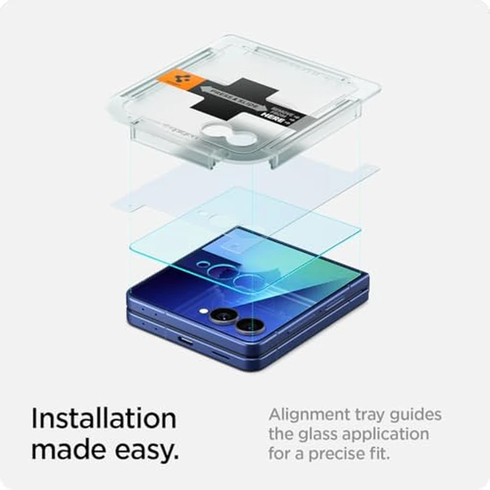 Spigen Tempered Glass Screen Protector [GlasTR EZ FIT] designed for Galaxy Z Flip 7 [Case Friendly] - 2 Pack by Spigen - Image 3