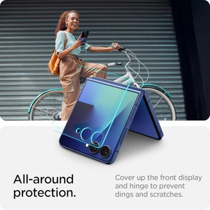 Spigen Tempered Glass Screen Protector [GlasTR EZ FIT] designed for Galaxy Z Flip 7 [Case Friendly] - 2 Pack by Spigen - Image 5