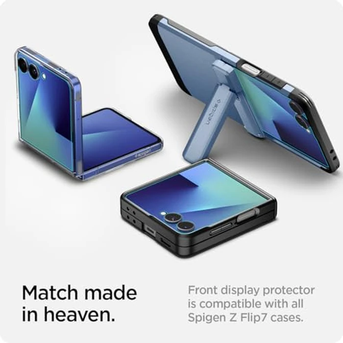 Spigen Tempered Glass Screen Protector [GlasTR EZ FIT] designed for Galaxy Z Flip 7 [Case Friendly] - 2 Pack by Spigen - Image 7