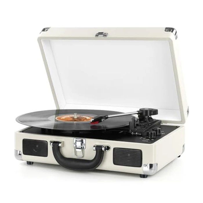 DIGITNOW! Turntable Record Player 3speeds with Built-in Stereo Speakers, Supports USB/RCA Output/Headphone Jack / MP3 / Mobile Phones Music Playback,Suitcase design by BR - Used - Very Good condition