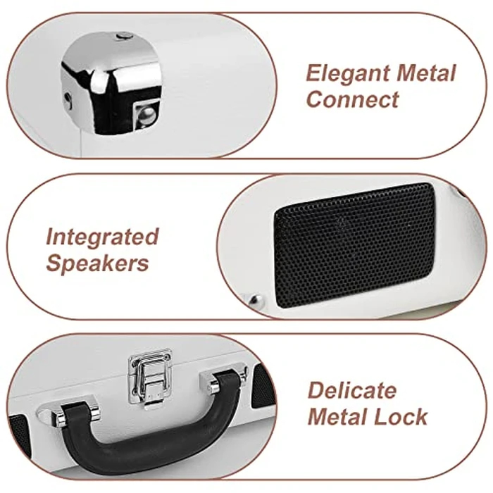 DIGITNOW! Turntable Record Player 3speeds with Built-in Stereo Speakers, Supports USB/RCA Output/Headphone Jack / MP3 / Mobile Phones Music Playback,Suitcase design by BR - Image 6