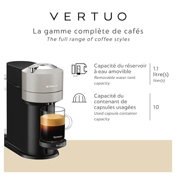 Nespresso Vertuo Next Coffee and Espresso Maker by Breville, with Aeroccino Milk Frother by Nespresso - Image 2