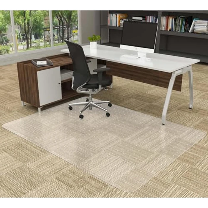 Amyracel Large Office Chair Mat for Low Pile Carpet - 46" x 72" Clear Carpet Chair Mat for Home & Offices, Easy Glide Plastic Floor Mat for Office Chair On Carpet by Amyracel - Used - Very Good condition