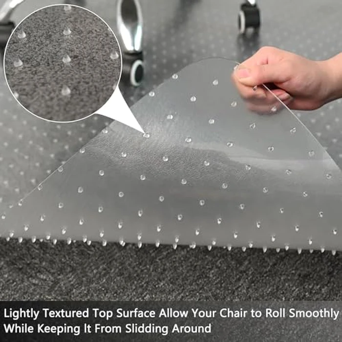 Amyracel Large Office Chair Mat for Low Pile Carpet - 46" x 72" Clear Carpet Chair Mat for Home & Offices, Easy Glide Plastic Floor Mat for Office Chair On Carpet by Amyracel - Image 5