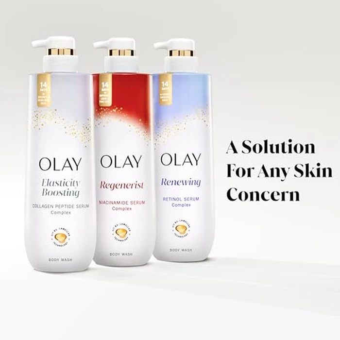 Olay Body Wash for Women, Elasticity Boosting, Collagen Peptide Serum Complex, Renews Moisture, Free of Parabens & Phthalates, Vitamin B3 Lameller Technology, For All Skin Types, 20 fl oz (Pack of 4) by Olay - Image 7