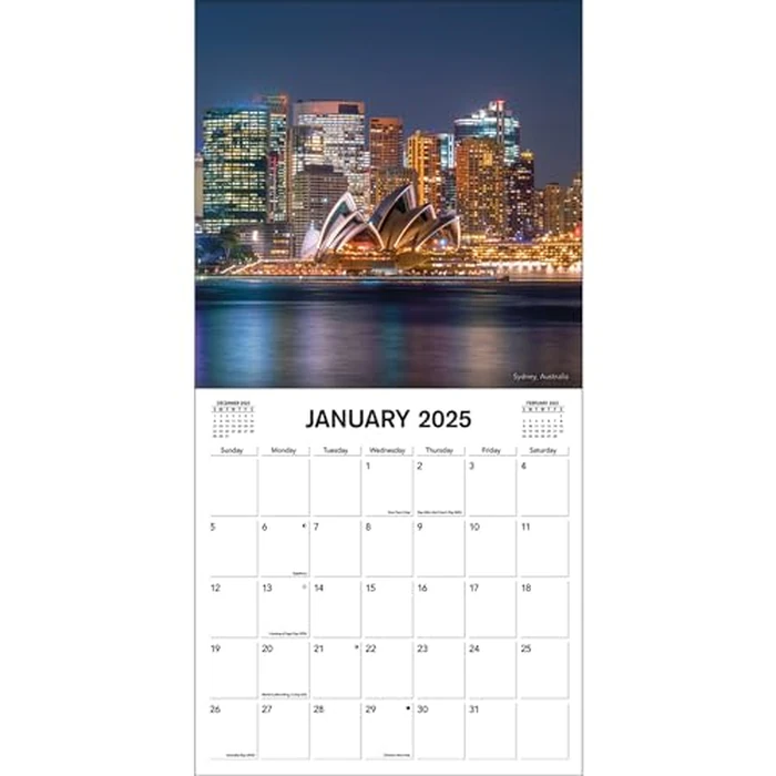 TURNER PHOTOGRAPHIC 2025 City Skylines 12x12 Photo Wall Calendar (25998940013) by Turner Licensing - Image 3