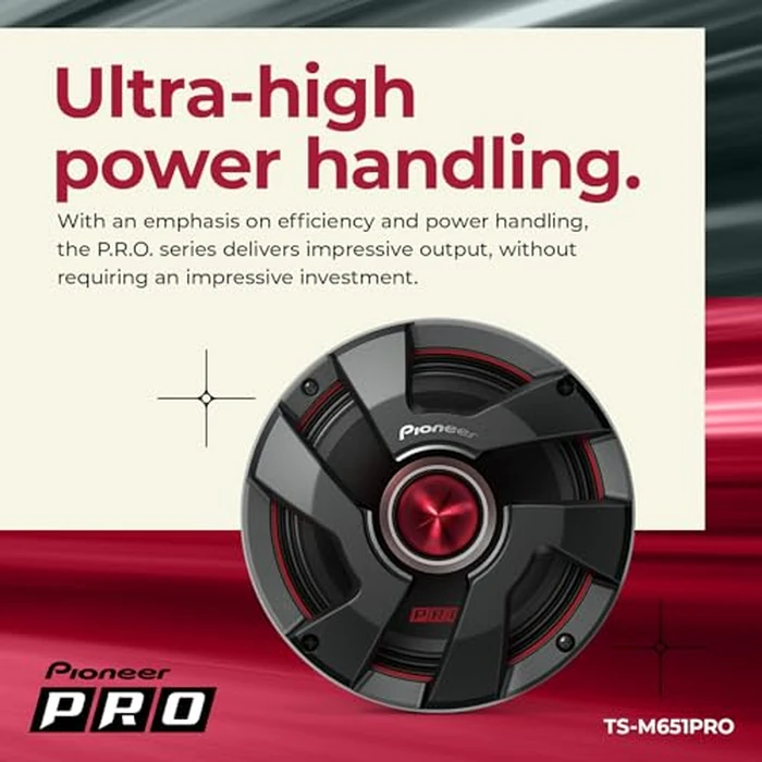 PIONEER P.R.O. Series TS-M651PRO 6.5” Speakers (Pair) - 300W Max, Perfect for high-SPL Builds and pro-Level car Audio by PIONEER - Image 3