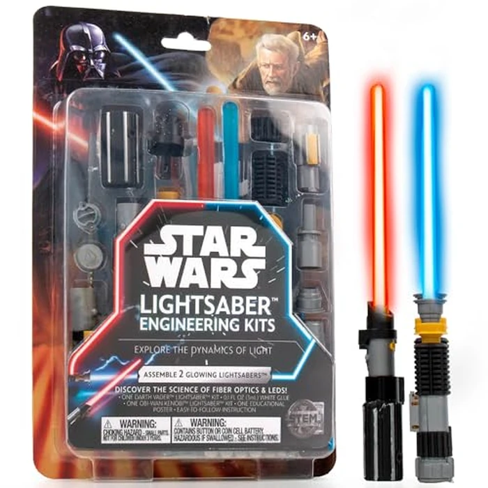 Star Wars Construct Your Own Lightsabers, Build 2 Iconic Star Wars Lightsabers for Kids, OBI-Wan Kenobi & Darth Vader, Unisex Children's Educational STEM Science Kit by Star Wars - Used - Like New condition - CA$13.00