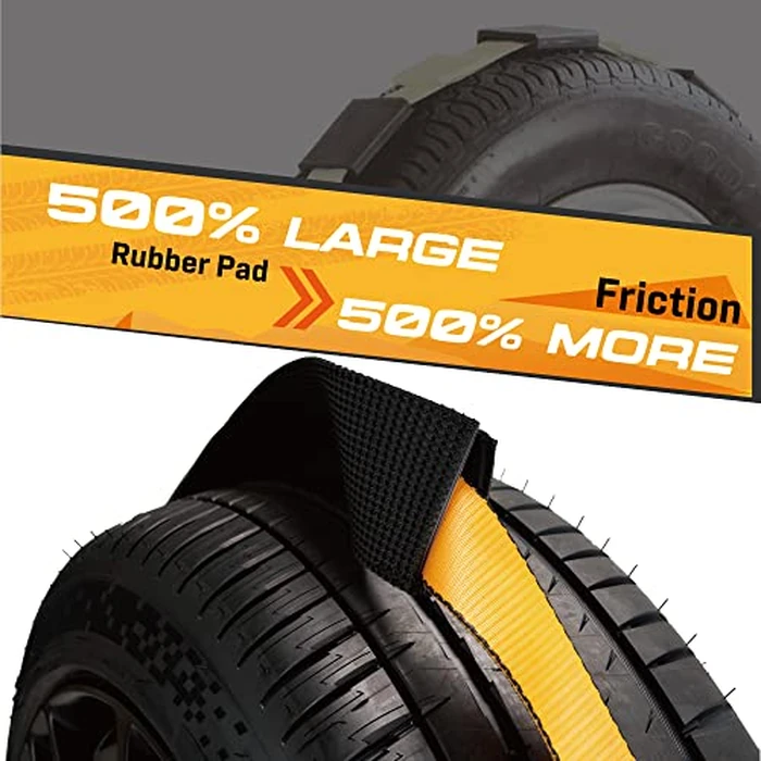 Auto Hauler Car Tie Down Straps for Trailers-4 Pack-104 Inch-Swivel J Hooks & Massive Rubber Pad- 10,000 Strength by KODIAK STRAPS by KODIAK STRAPS - Image 3