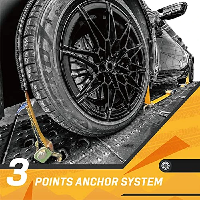 Auto Hauler Car Tie Down Straps for Trailers-4 Pack-104 Inch-Swivel J Hooks & Massive Rubber Pad- 10,000 Strength by KODIAK STRAPS by KODIAK STRAPS - Image 4