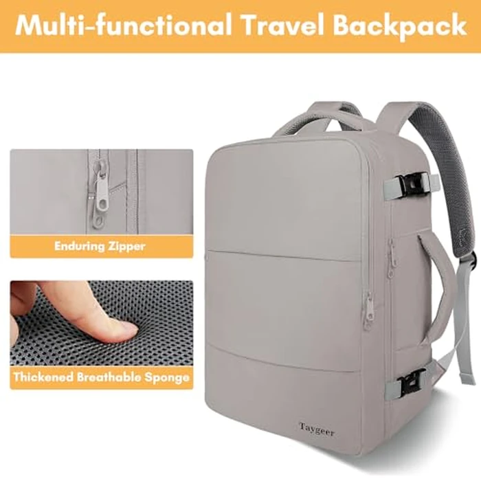 Taygeer Laptop Backpack Purse for Women, Backpack for College Essentials with 17.3inch Laptop Compartment, Travel Mochila Airline Approved CarryOn Work Bag for Nursing Doctor Business Travel, Brown by Taygeer - Image 8
