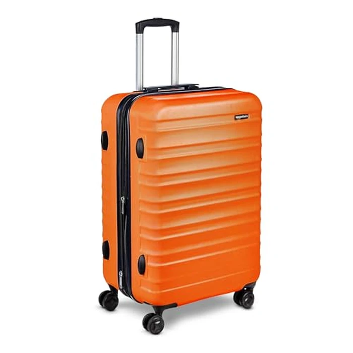 Amazon Basics 26-Inch Hardside Checked Luggage, Hardshell Suitcase With Wheels, Expandable For Up to 15% More Space, With Scratch-Resistant Surface, Four Multi-directional Wheels, Orange by Amazon Basics - Used - Acceptable condition - CA$65.77