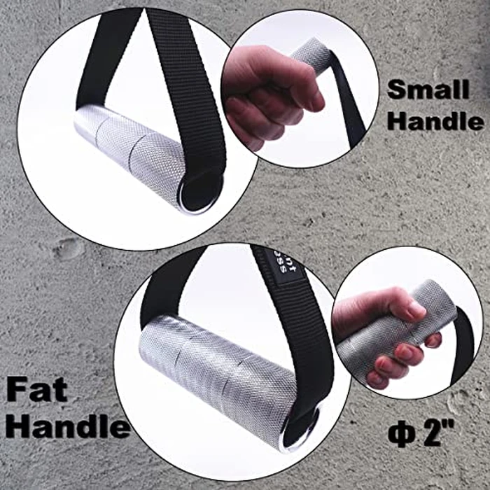 J Bryant Thick Gym Handles 2" Strong Grips Non Slip High Density Aluminum Metal Handles for Cable Machine Pulleys, Arm Wrestling Training, Wrist Finger Forearm Strengthener(1 Pair) by J Bryant - Image 4