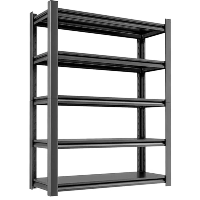 Heavy Duty Shelving Units Metal Storage Rack Garage Shelves for Tools and Kitchen Items Adjustable Shelf for Garage Warehouse Pantry Closet Kitchen (Black, 72 "H x 35 "W x 18" D) by Fuyoula - Used - Good condition
