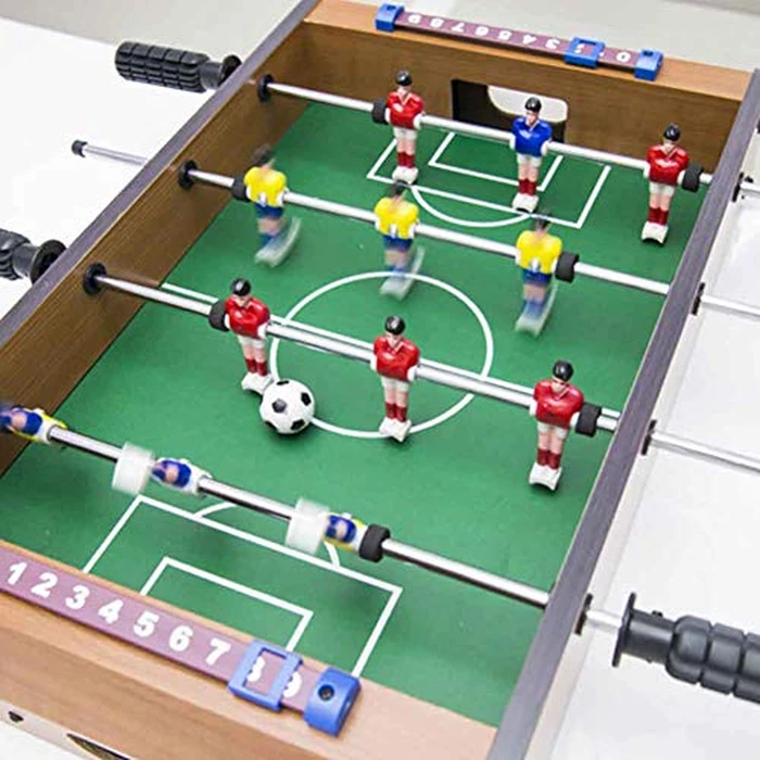 Table Football, 13.5'' Mini Foosball Table Soccer Tabletop Football w/ 2 Footballs and Soccer Keepers, Wooden Tabletop Foosball Game Accessories for Family Play Indoor & Outdoor by Skybiubiu - Image 2