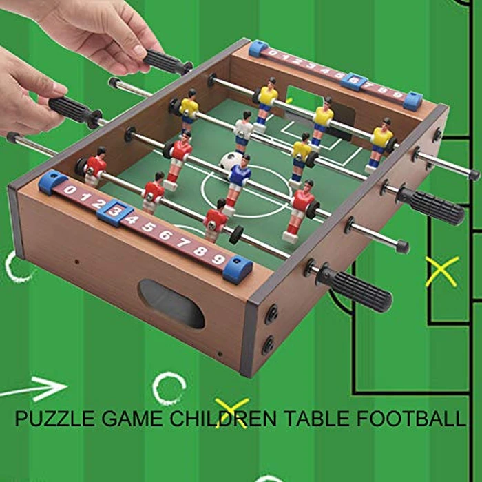 Table Football, 13.5'' Mini Foosball Table Soccer Tabletop Football w/ 2 Footballs and Soccer Keepers, Wooden Tabletop Foosball Game Accessories for Family Play Indoor & Outdoor by Skybiubiu - Image 5