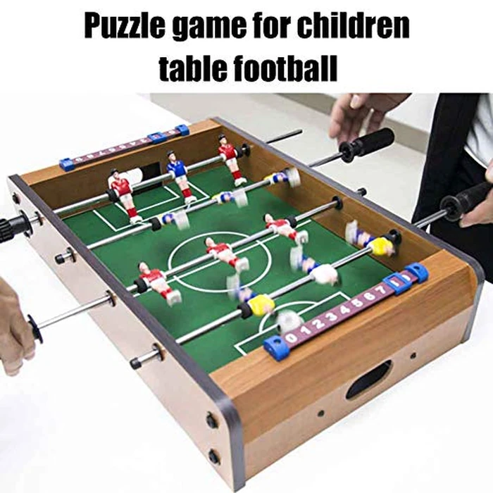 Table Football, 13.5'' Mini Foosball Table Soccer Tabletop Football w/ 2 Footballs and Soccer Keepers, Wooden Tabletop Foosball Game Accessories for Family Play Indoor & Outdoor by Skybiubiu - Image 6