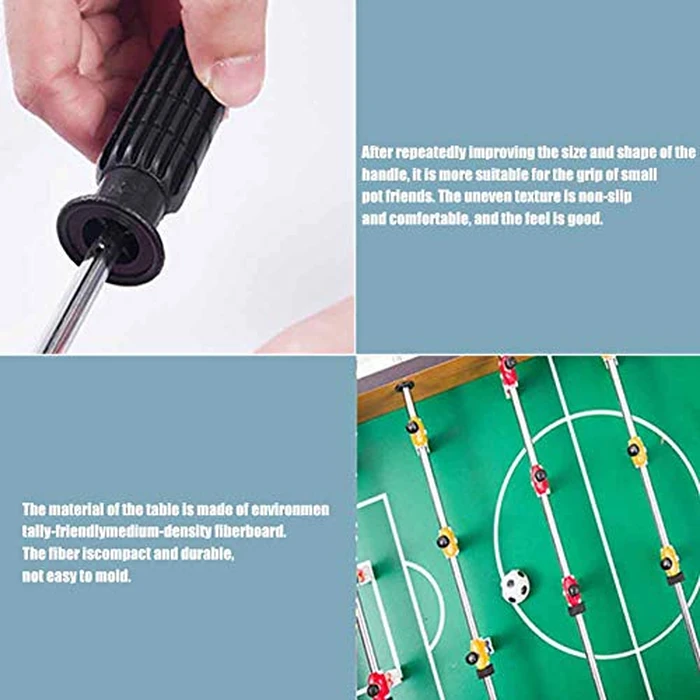 Table Football, 13.5'' Mini Foosball Table Soccer Tabletop Football w/ 2 Footballs and Soccer Keepers, Wooden Tabletop Foosball Game Accessories for Family Play Indoor & Outdoor by Skybiubiu - Image 8