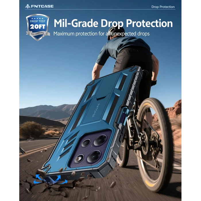 FNTCASE for Motorola Moto G-Power-5G-2026 Case: for Moto G Power 5G 2025 Case with Kickstand | Built-in Screen Protector Military Grade Drop Proof Protection Rugged Shockproof Protective Sturdy Blue by FNTCASE - Image 6