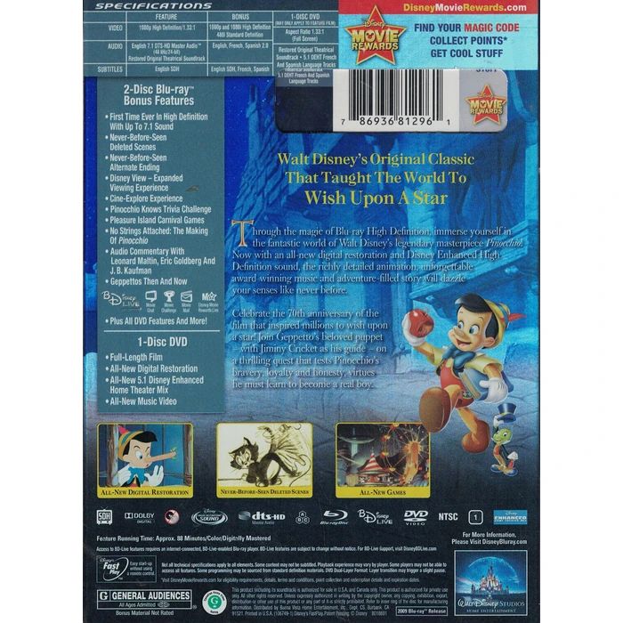 Pinocchio 70th Anniversary Platinum Edition by Disney Baby - Image 2