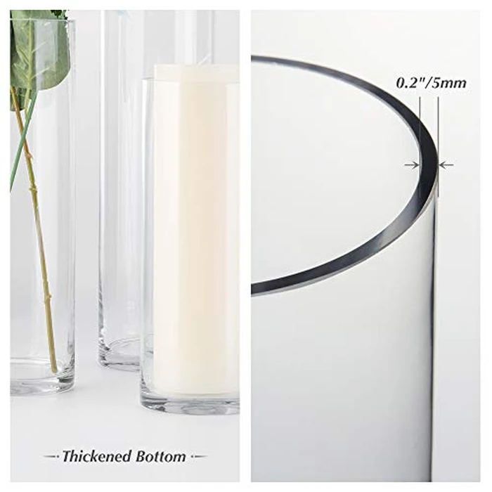WGVI Quality Thick Weighted Clear Cylinder Glass Vases, 3" W x 16" H, Skinny Bud Tall Vase Floral Bouquet Flower Arrangements Wedding Centerpieces Container Candle Holders Home Decor, 1 Piece by WGVI - Image 8