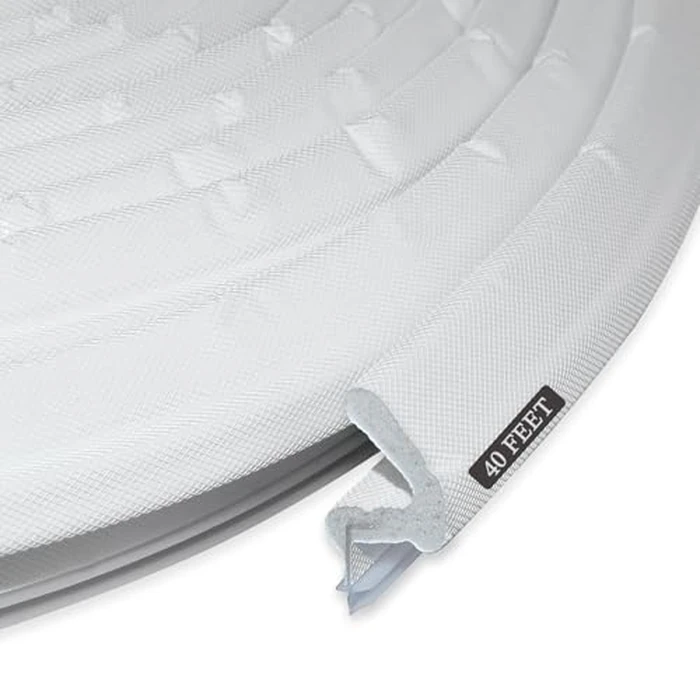 LSGCQ Kerf Weather Stripping Door Seal Strip 40 Ft Q Foam Door Weatherstrip Seal with Slot Card Slot Installation, Easy Cut to Size (White) by LSGCQ - Used - Like New condition - US$21.84