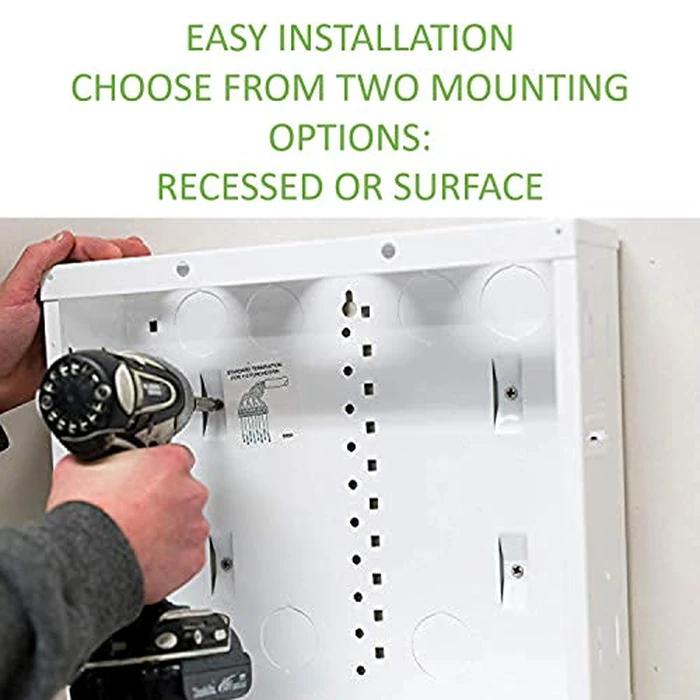 Legrand - OnQ 14 Inch Cable Management, In-Wall 20-Gauge Media Box, Structured Wiring Enclosure with 2.5 Inch Openings for Wires, Glossy White, EN1400 by On-Q - Image 2