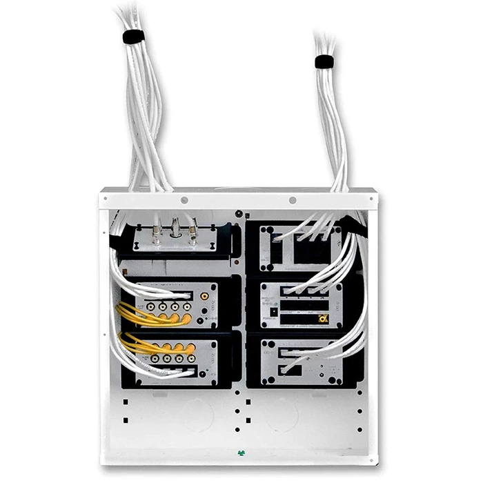 Legrand - OnQ 14 Inch Cable Management, In-Wall 20-Gauge Media Box, Structured Wiring Enclosure with 2.5 Inch Openings for Wires, Glossy White, EN1400 by On-Q - Image 3
