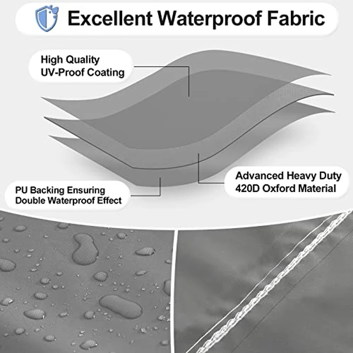 OutdoorLines Outdoor Waterproof Patio Table Furniture Set Covers - Square Couch Sectional Cover Outside Weatherproof Patio Furniture Covering for Deck, Lawn and Backyard 74" L x 74" W x 28" H, Grey by OutdoorLines - Image 3