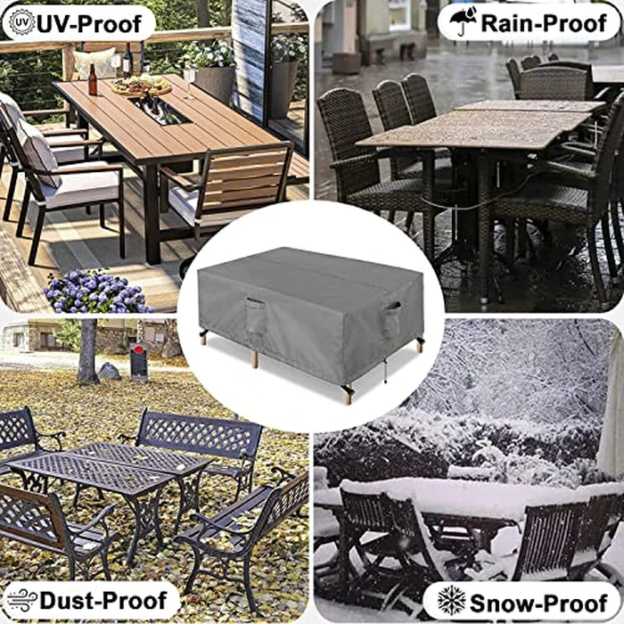 OutdoorLines Outdoor Waterproof Patio Table Furniture Set Covers - Square Couch Sectional Cover Outside Weatherproof Patio Furniture Covering for Deck, Lawn and Backyard 74" L x 74" W x 28" H, Grey by OutdoorLines - Image 7