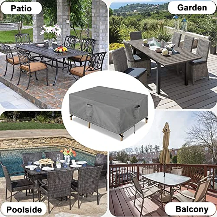OutdoorLines Outdoor Waterproof Patio Table Furniture Set Covers - Square Couch Sectional Cover Outside Weatherproof Patio Furniture Covering for Deck, Lawn and Backyard 74" L x 74" W x 28" H, Grey by OutdoorLines - Image 8